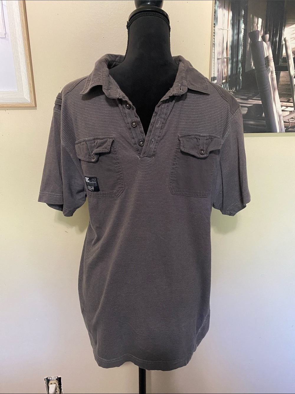 Point Zero Men's Short Sleeve Polo Shirt in Charcoal Gray Sz Large